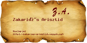 Zakariás Arisztid névjegykártya